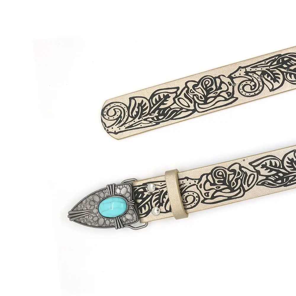 Y2K Bohemian Style Belt Trendy Harajuku Hip Hop Leather Embossed Belt Punk Rock Waistband