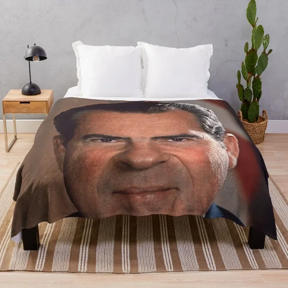 

Richard Nixon Portrait Throw Blanket Shaggy Thin Luxury Designer Blankets