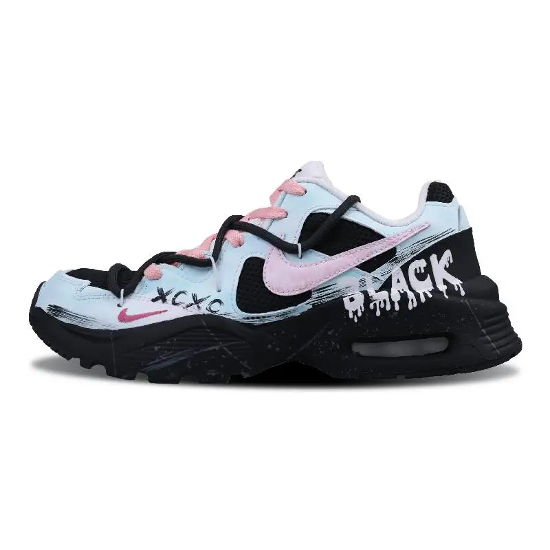 【Customize】Nike Air Max Fusion Running Shoes Women's Low-top Pink/cyan Sneakers shoes CJ1671-100