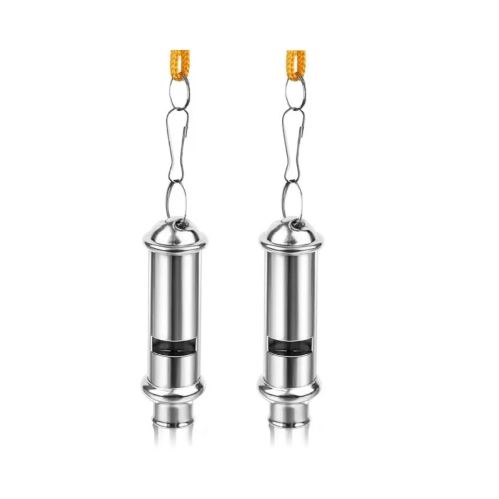 With Rope Metal Whistle Aluminum Alloy 2 Styles Referee Sport Whistle 66*13mm Rugby Party Whistle Training School Soccer