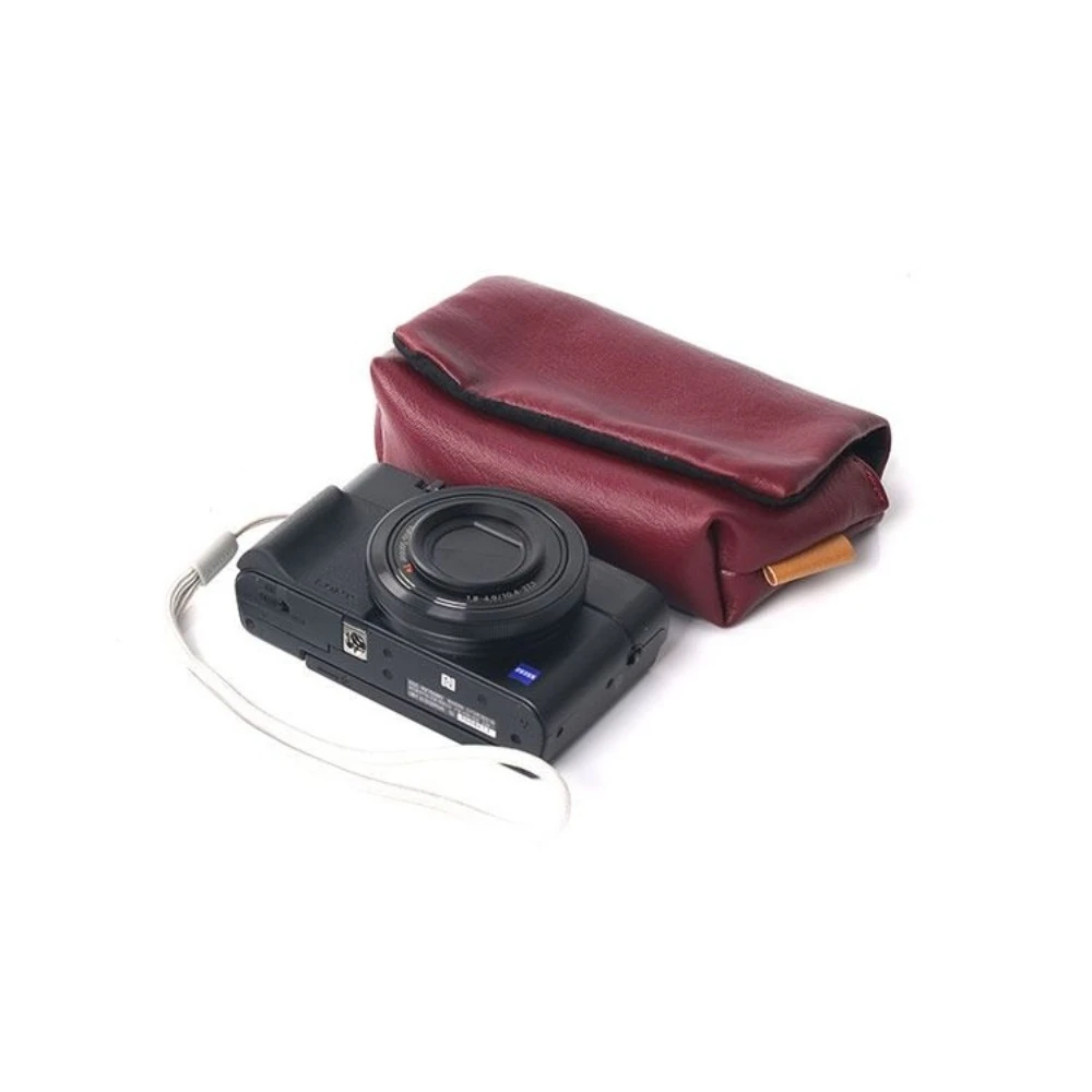 

For Canon G9X Ricoh GR For Sony RX100 VII VI V IV II Lightweight Camera Bag Digital Handbag PU Leather Soft Case Cover