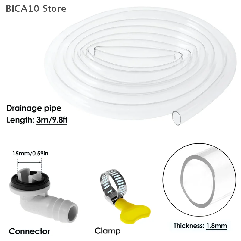 1Set Split Casement Air Conditioner Drain Hose Pipe Drain Kit Extension Hose Connector ABS Home Improvement