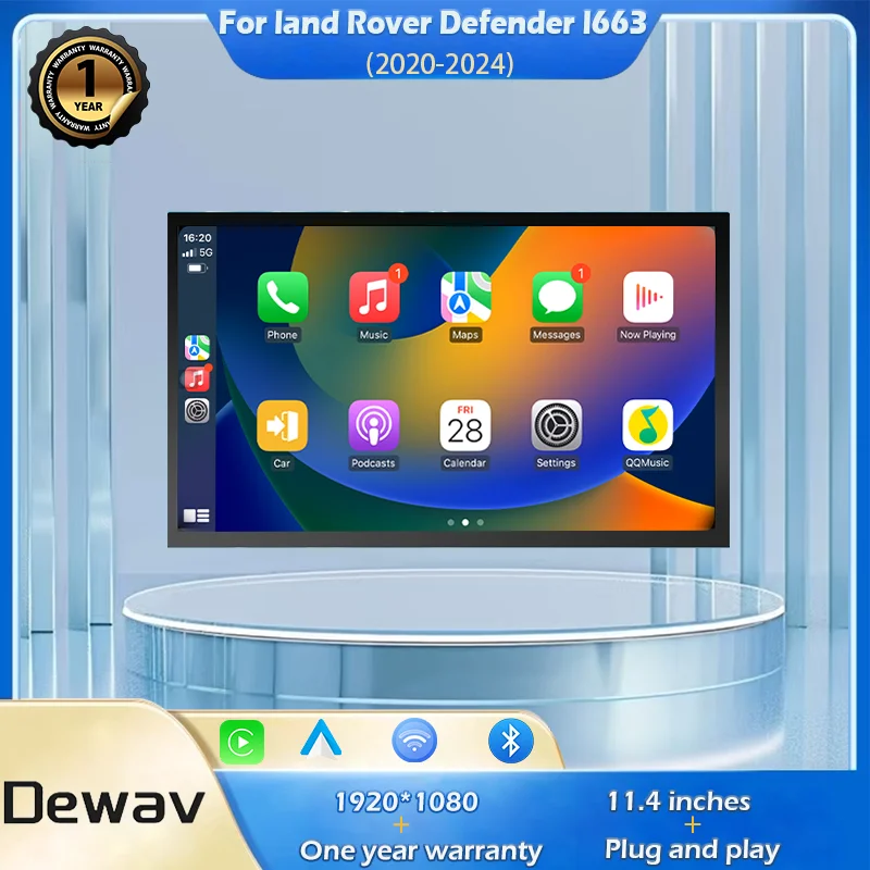 

The11.4"screen for Land Rover Defender 90/110/130 / L663 2020-2024 displays all the functions of the original car system AC Pane