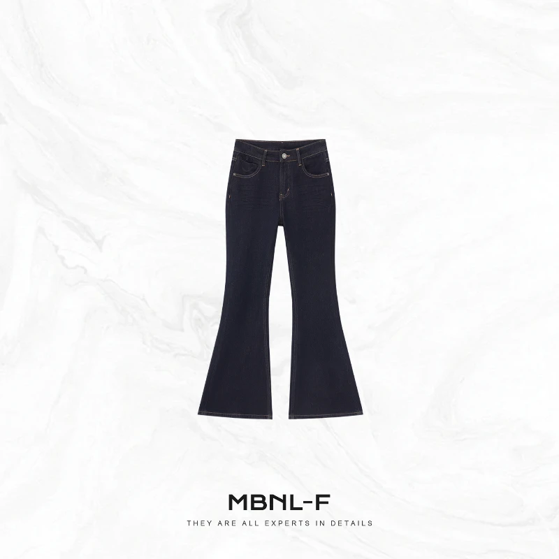 

Джинсы MBNLF с высокой талией, прямые, из хлопка, окрашенные, универсальные, с легким расклешением, для женщин, осень 2025