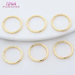 8MM 16MM 20MM 14K Gold Plated Brass Closed Rings Round Circle Charms Pendants High Quality Jewelry Findings Accessories
