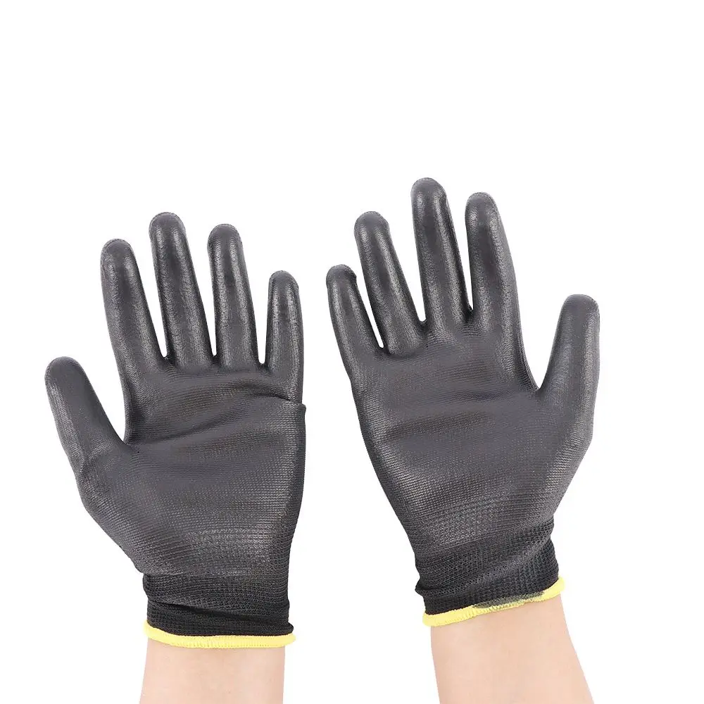 6 Pairs PU Palm Coating Grip Coated Workplace Safety Gloves Work Glove Protection Garden Supplies