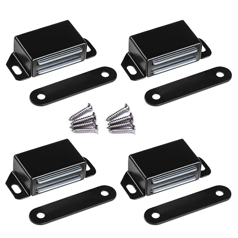 

4-Pack Magnetic Door Catch High Magnetic Door Catch For Kitchen Door Drawer Latch Black