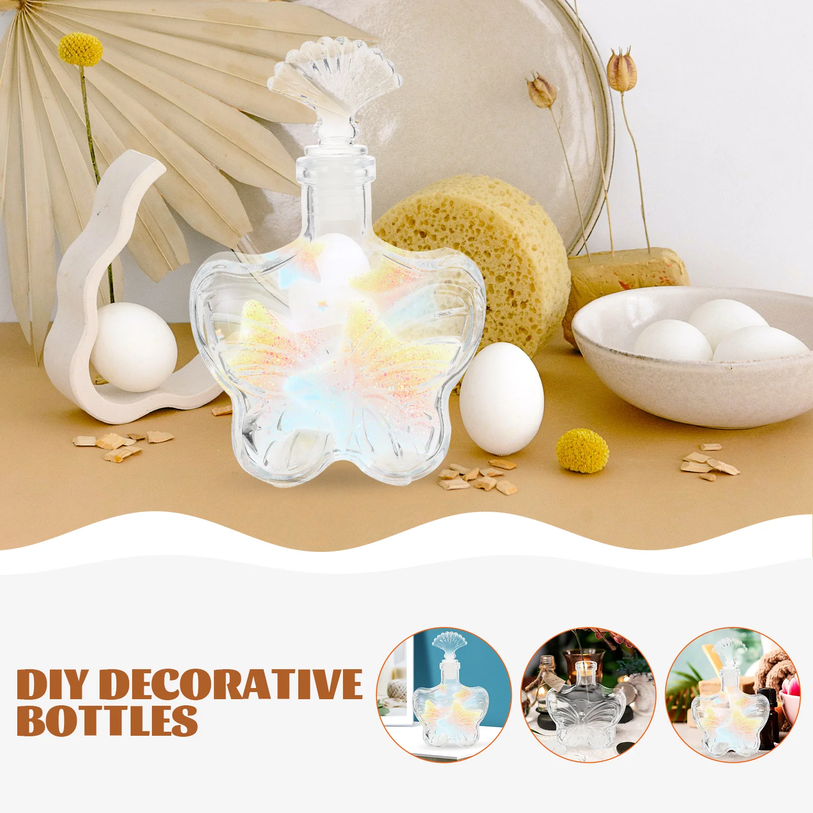 

4Pcs Luminous Sand Art Bottles Glass Wishing Bottles DIY Drift Bottle Gift Decorative Glass Containers with Stoppers for Message