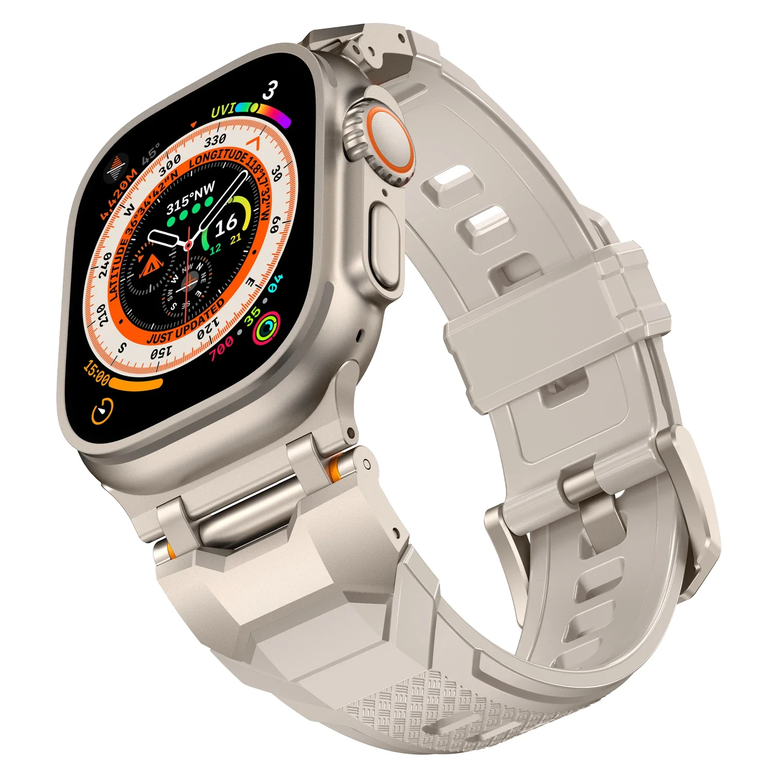 Rubber Sports Band for Apple Watch Ultra 2 49mm Series 9 8 7 Se 6 5 4 Strap for IWatch Ultra 45mm 42mm 44mm Luxury TPU Bracelet