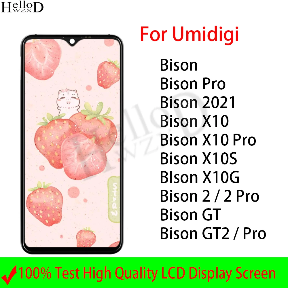 Umidigi Bison 2021 X10 X10S X10G Bison GT 2 GT2 Pro LCD 디스플레이 터치 스크린 디지타이저 어셈블리 전체 디스플레이 화면