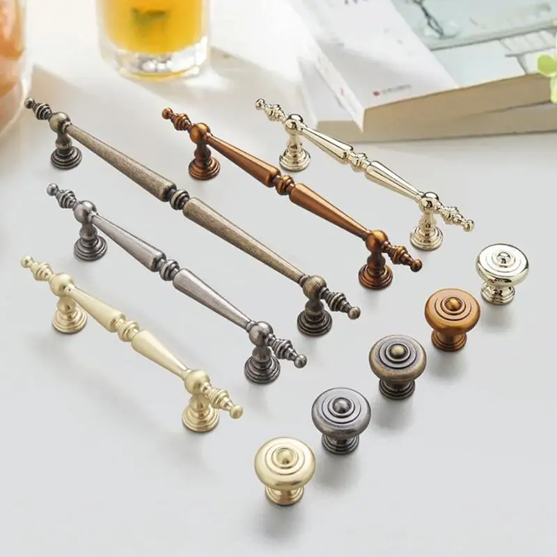 Wardrobe Furniture Vintage Single-Hole French Style Cabinet Handle Antique Door Pulls