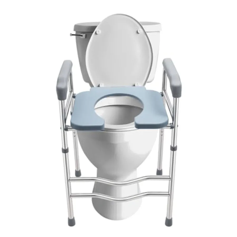 

Подъемное сиденье для унитаза с ручками, регулируемое по высоте 25-29 дюймов, для пожилых людей, до 125 кг, из нержавеющей стали, для повышения уровня унитаза