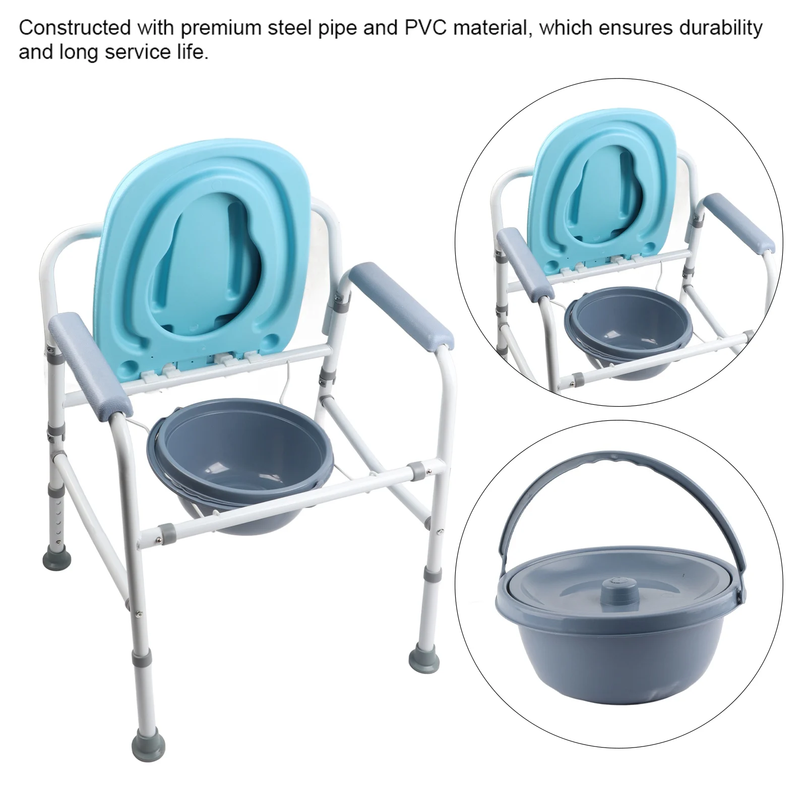 Bedside Commode Chair Commode Chair Drop Arm Commode Chair Heavy Duty Steel Commode Toilet Chair Bedside Drop Arm Commode Chair