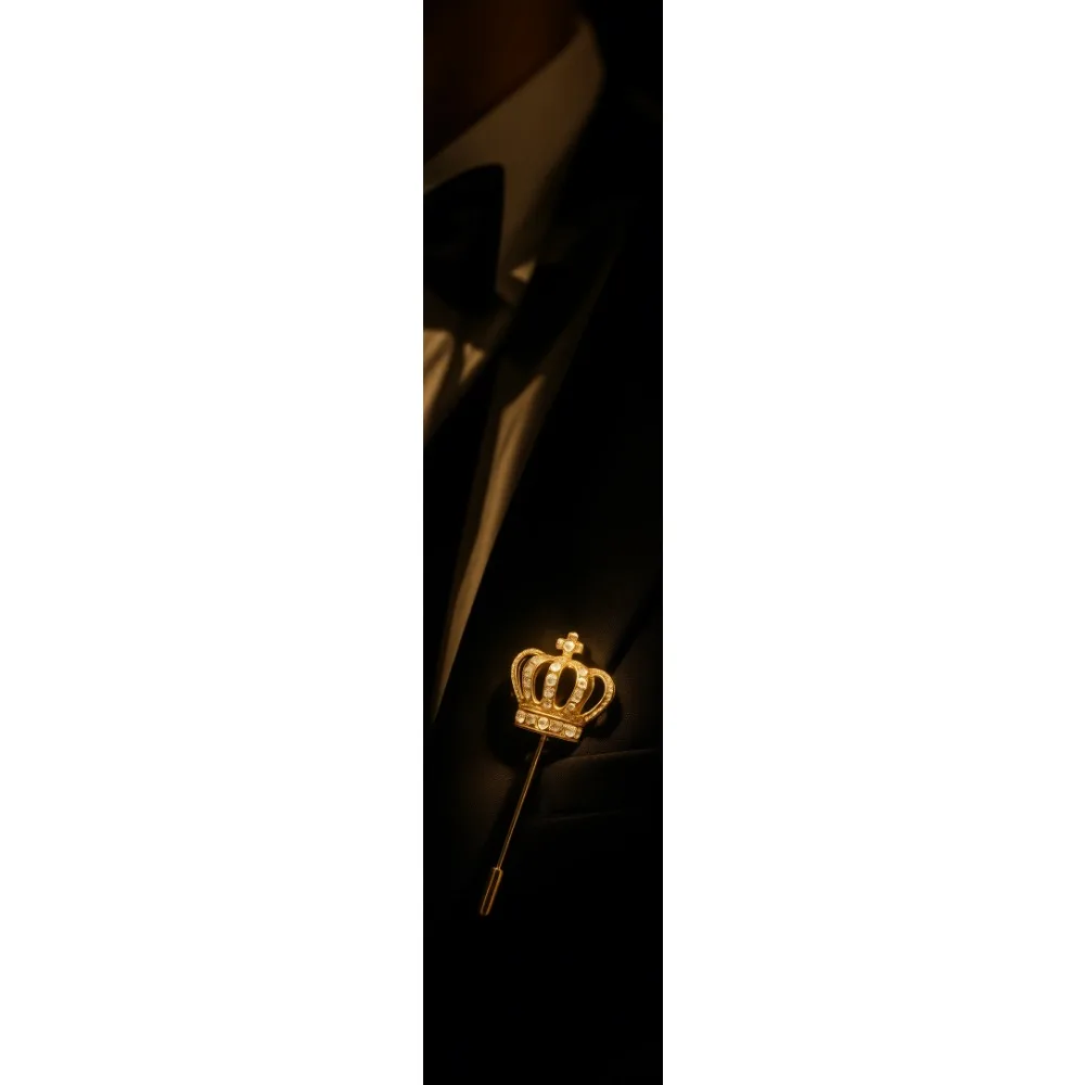 

Мужская брошь-булавка с кристаллами в виде короны, элегантный аксессуар для рубашки