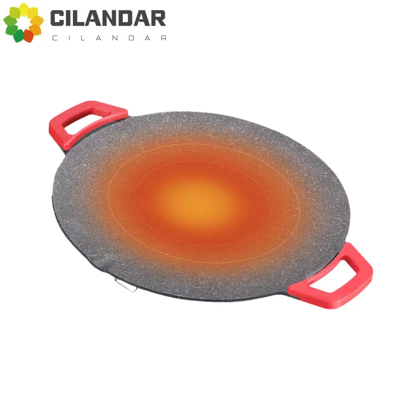 Multi functional household electric baking tray wheat rice stone non stick pan 5 level firepower circular barbecue plate