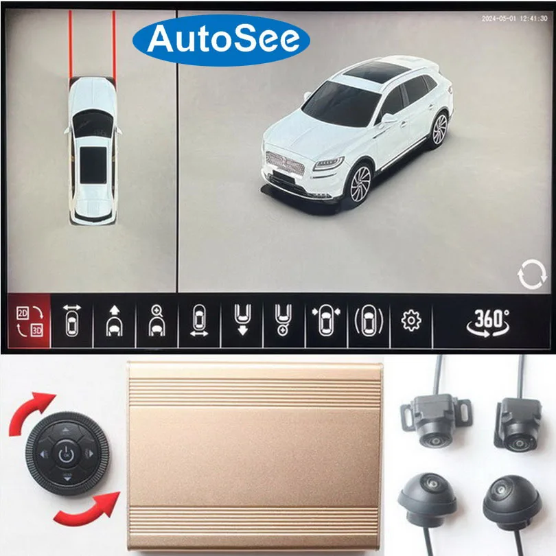 

for Kia Stonic Sonet car 360 degree camera 3D bird eye panoramic view surround front back side mirror cam parking reverse system