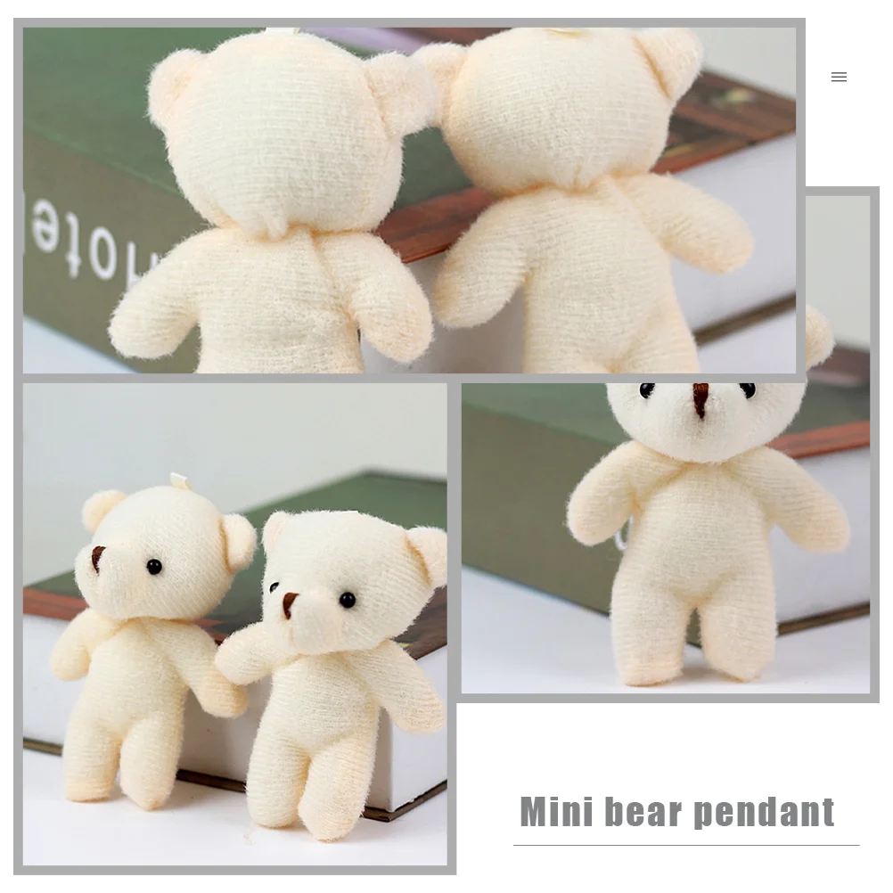 5 Pcs Mini Bear Decorative Multi-function Pendant Cartoon Girls Toy Ornament Christmas Small Dolls Little