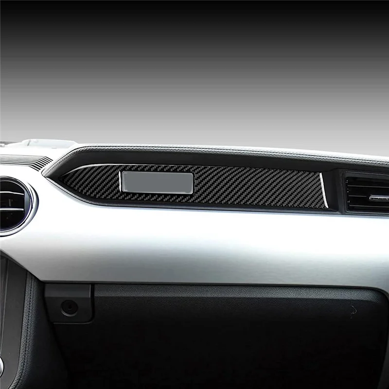 ملصق لوحة أدوات من ألياف الكربون ، غطاء لتزيين الشارات لفورد موستانج ، إكسسوارات داخلية