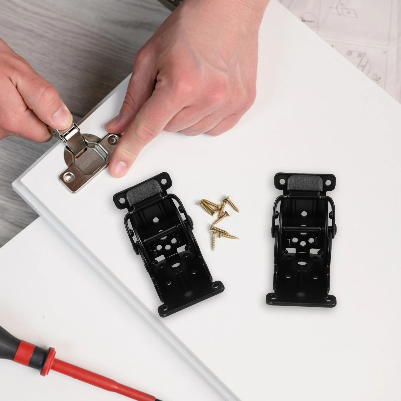 

4Pcs 90 Degree Folding Table Leg Hinges Foldable Support Brackets for Furniture Hardware Accessories