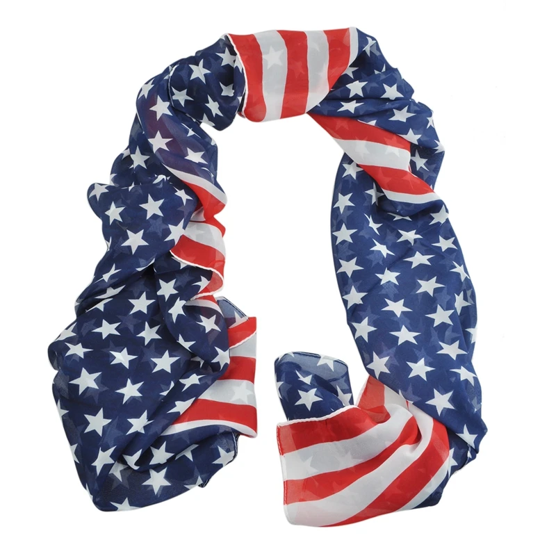 Women Girl Scarves American Flag US Flag Patriotic Theme Scarves