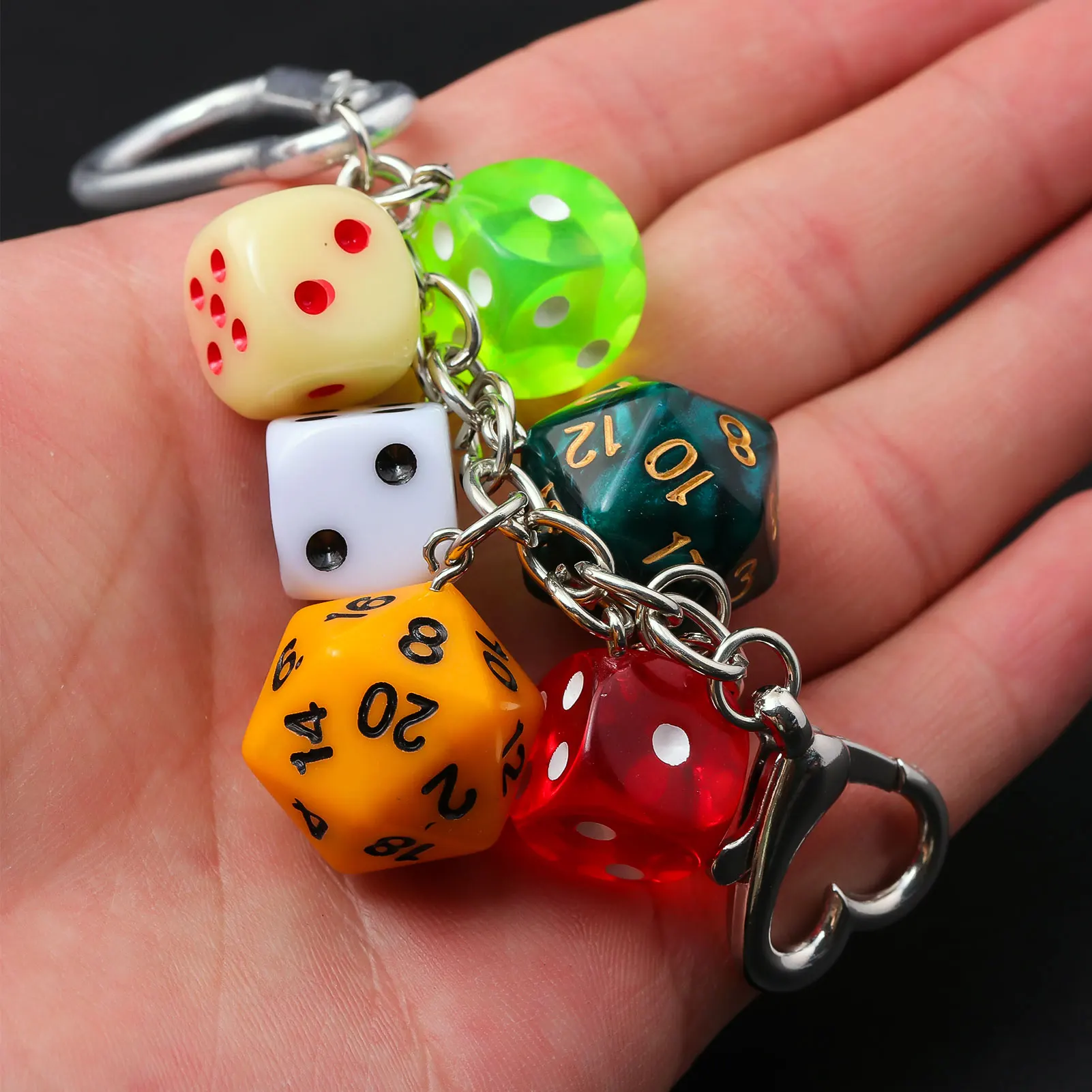 Hip Hop Black Dice Billiard Keychain Y2K Pink Lucky Dice Starburst Pendant Bag Pendant Ldeal Gift For Friends Men's Key Chain view 4