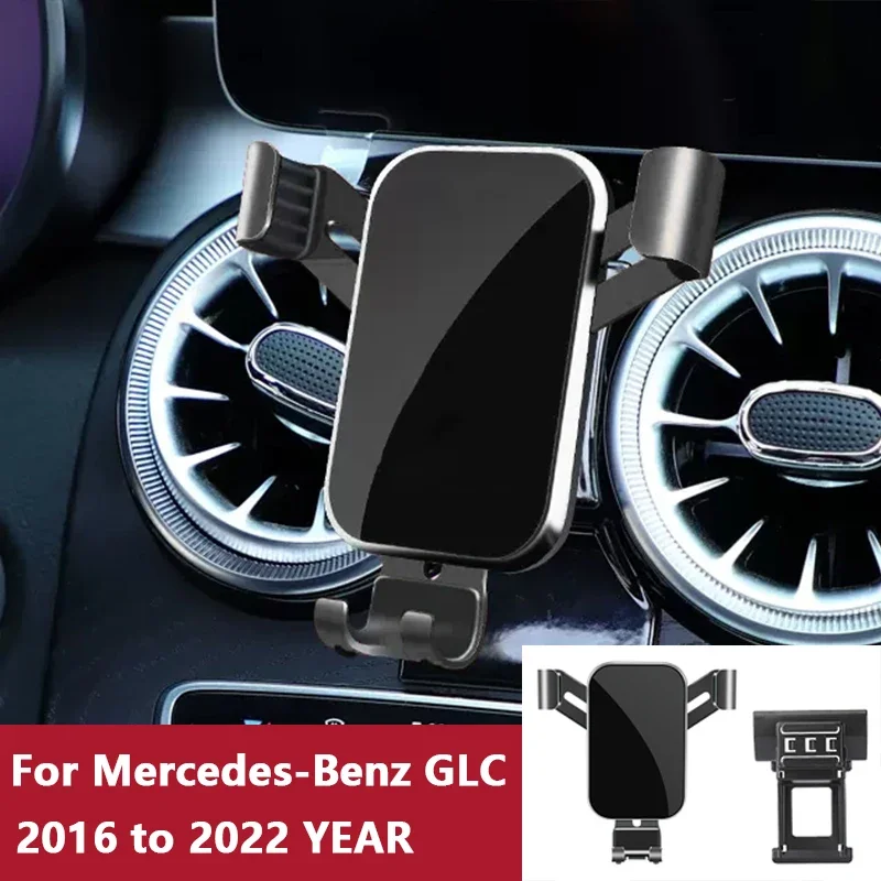 

For Car Cell Phone Holder Air Vent Mount GPS Gravity Navigation Accessories for Mercedes-Benz GLC 2016 to 2022 YEAR