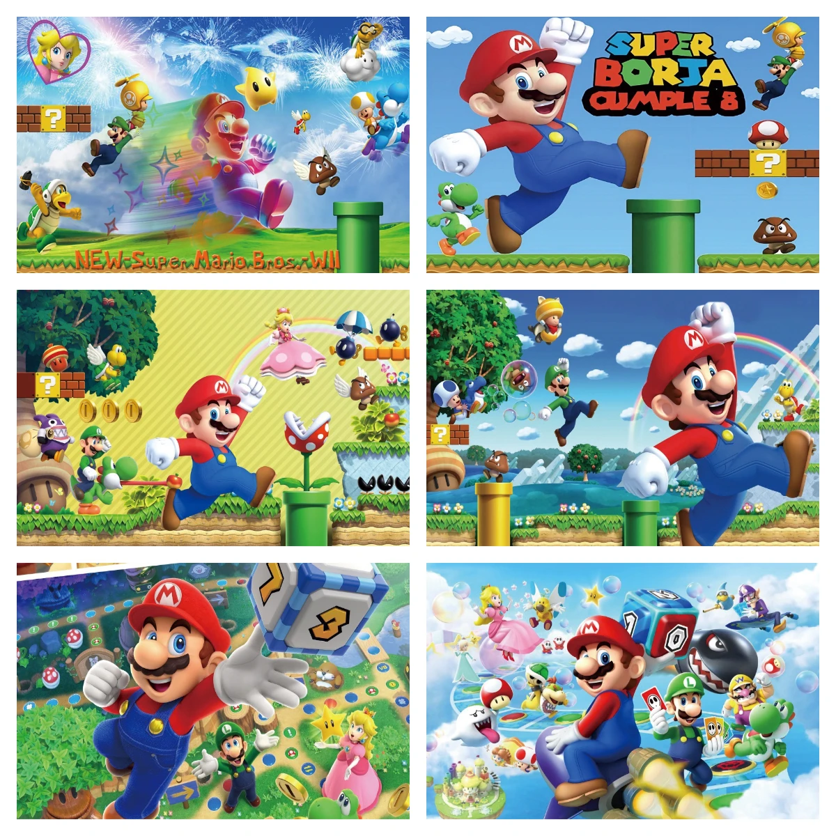 

Super Mario Bros Photography For Background Backdrop Birthday Party Supplies Kids Props Photo Studio Banner Baby Shower Shoots