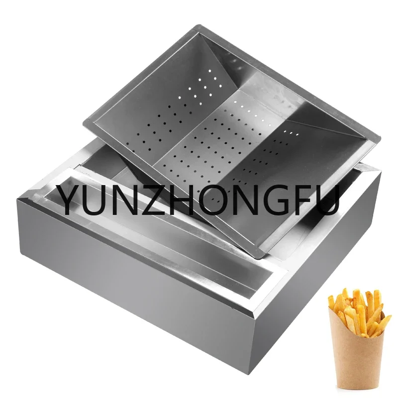 Tank Burger Shop Equipment Stainless Steel French Fries Oil Filter Commercial Fries Oil Control Tank Fries Oil Control