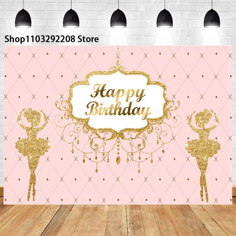 Ballet Dancer Girl Princess Theme Girls Ballerina Baby Shower Photography Backdrop Swan Girls  Birthday Party Decoration Banner