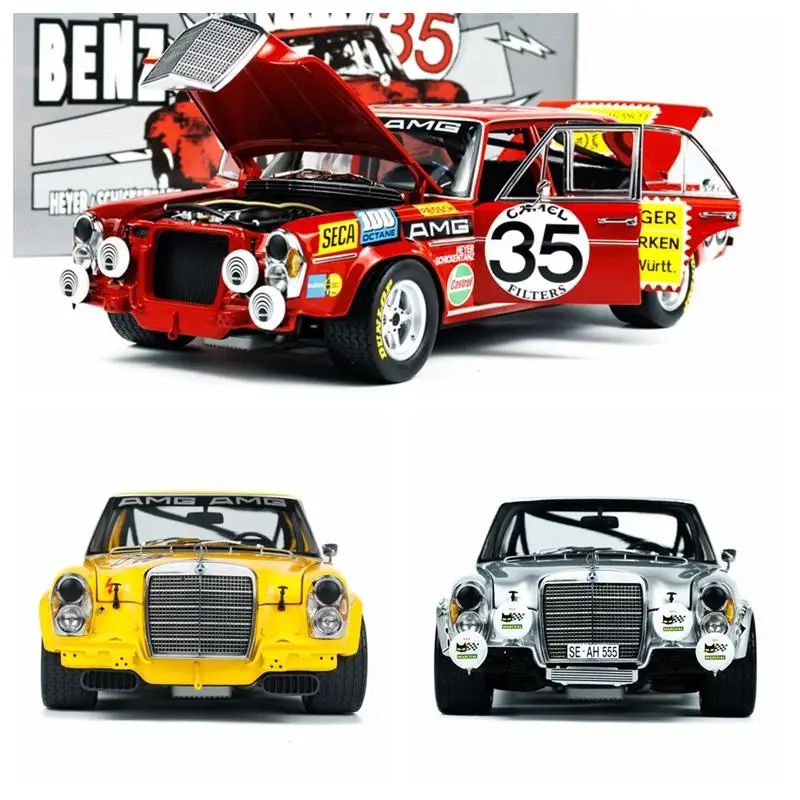 

In stock: 1:18300 SEL 6.8 1971 red pig die-cast alloy car model, boys' toy, children 'festival gift, adult decorative item.