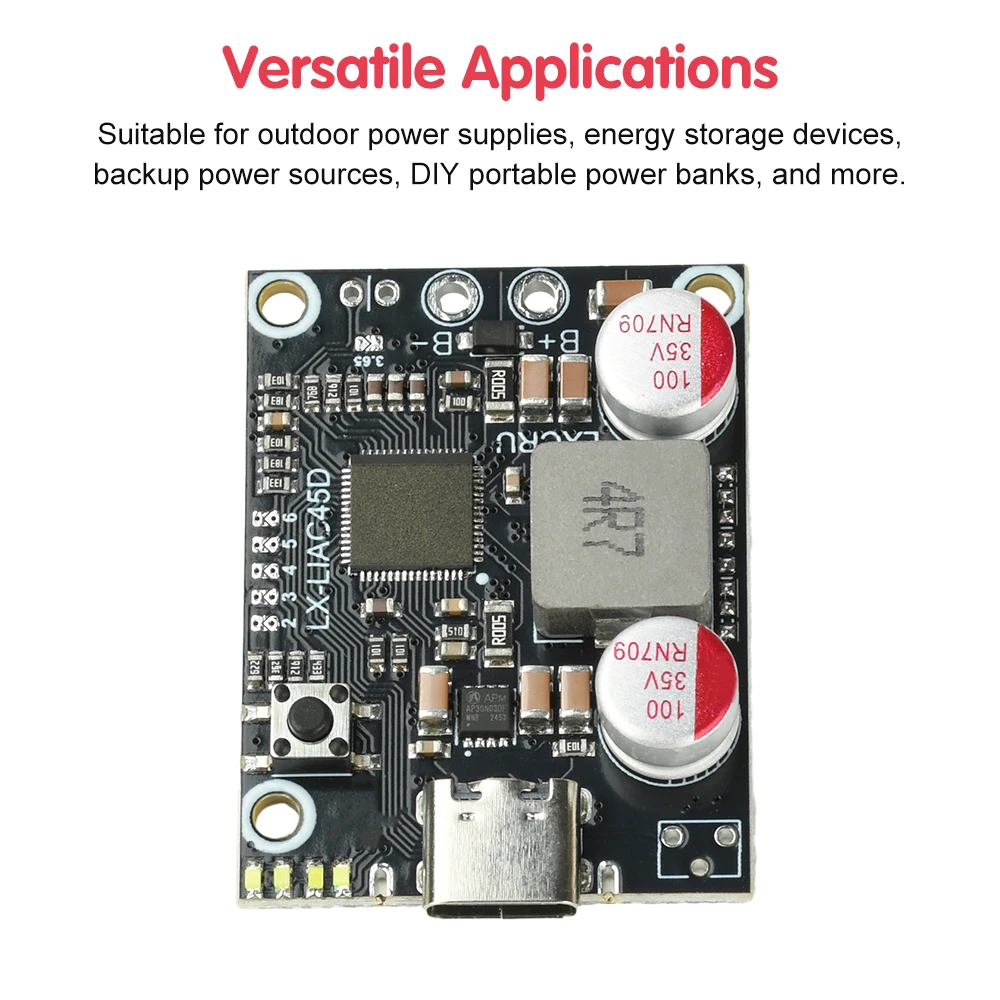 2-6S 45 واط شحن سريع وحدة الطاقة المتنقلة يدعم PD QC بروتوكولات الشحن السريع لتقوم بها بنفسك لوحة دوائر كهربائية Type-C USB