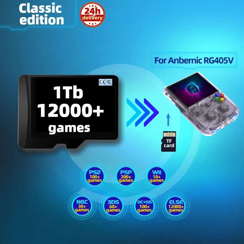 TF Card For Anbernic RG405V Memory 1T 512G All Emulator Pre-installed Retro Game PS2 PSP portable Console Handheld NGC PS1