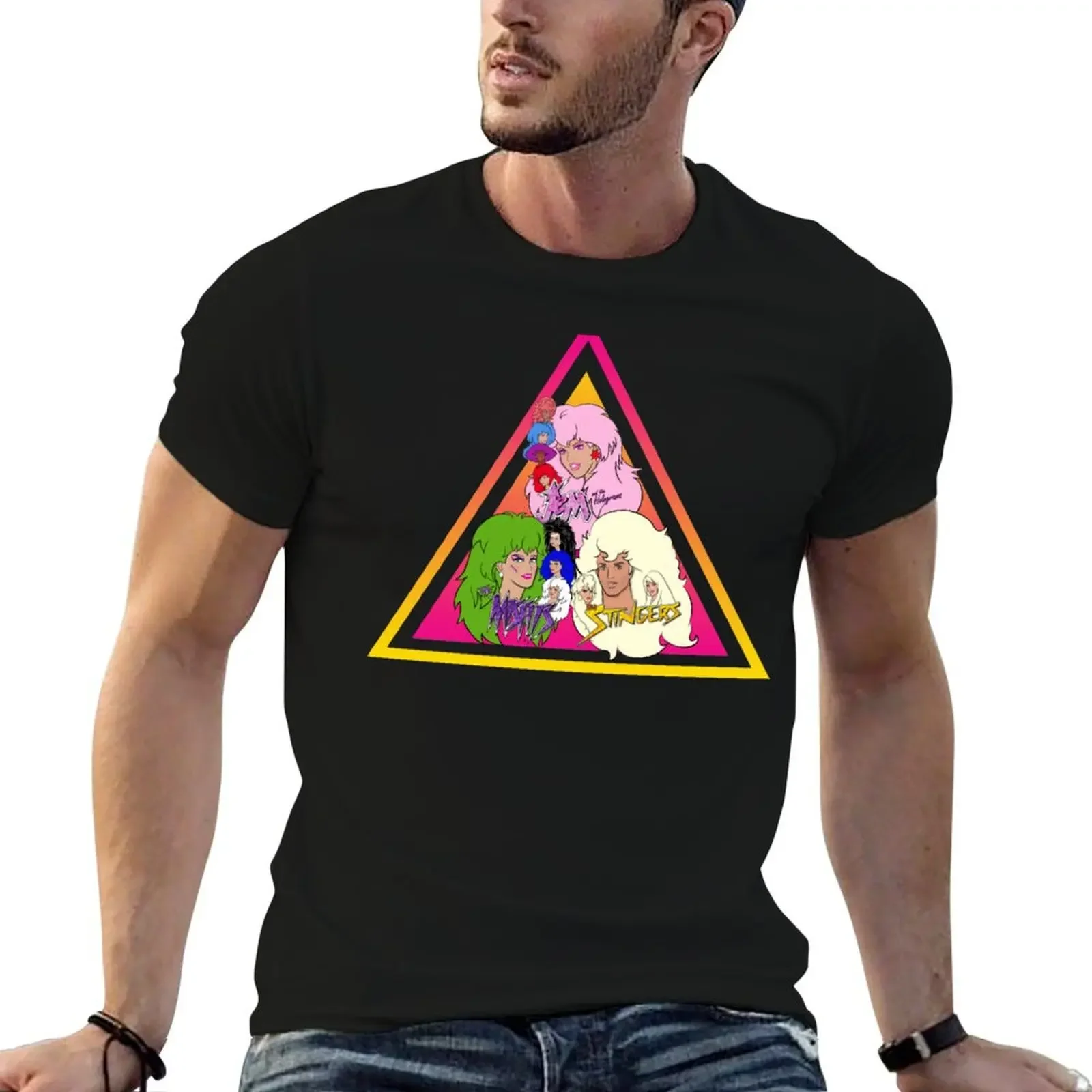 Jem and the Holograms + The Misfits meet The Stingers! T-Shirt custom shirt graphic tee shirt mens big and tall t shirts