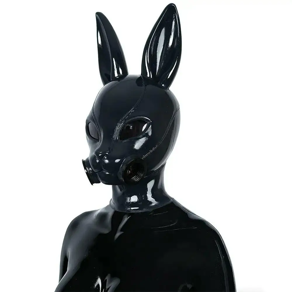 Feturax Silicone Rabbit Cosplay Drone Hood for Cosplay Costumes Realistic Full Head Mask