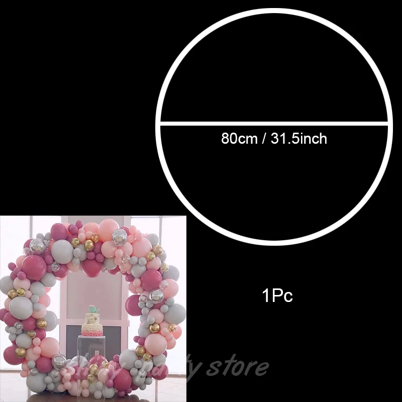 

80-180cm PVC Ring Round Balloon Arch DIY Wreath Frame Background Holder Circle Ballon Stand Wedding Arch Birthday Party Decor