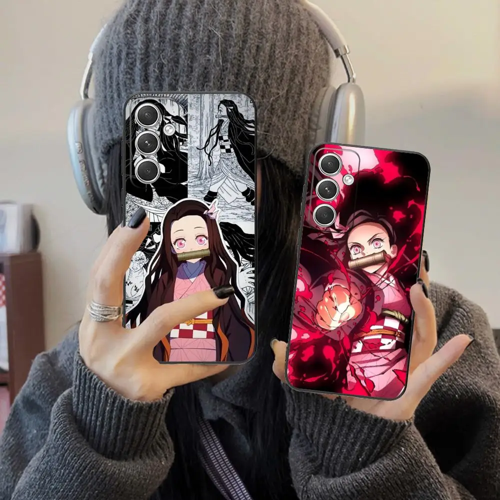 Funda de teléfono Demon Slayer Nezuko para Samsung Galaxy S25 S24 S23 S22 S21 S20 Note20 Plus FE, funda protectora de lujo Ultra Color