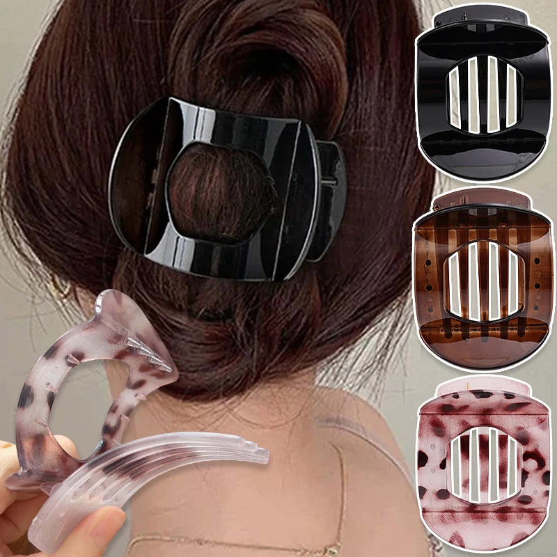 Leopard Print Cross Hair Clips Women Organize Hairstyles Hairpin Retro Light Headwear Enhance Aesthetic Appeal Hair Accessories