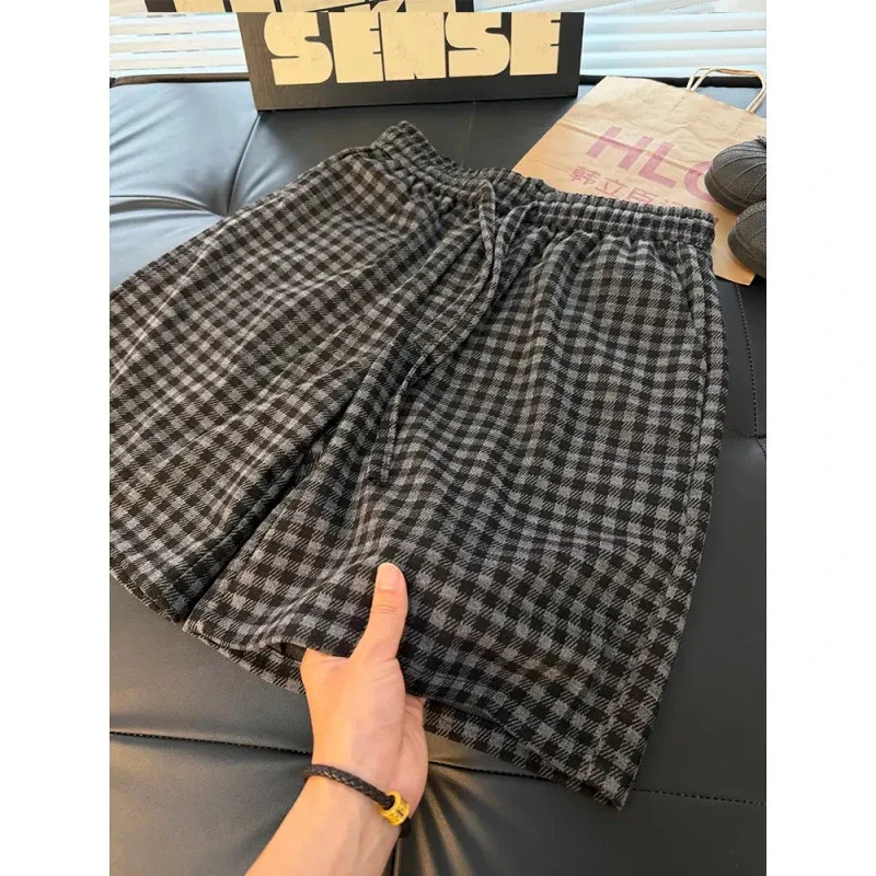 

Men's Plaid Casual Shorts Loose Straight Fit Summer