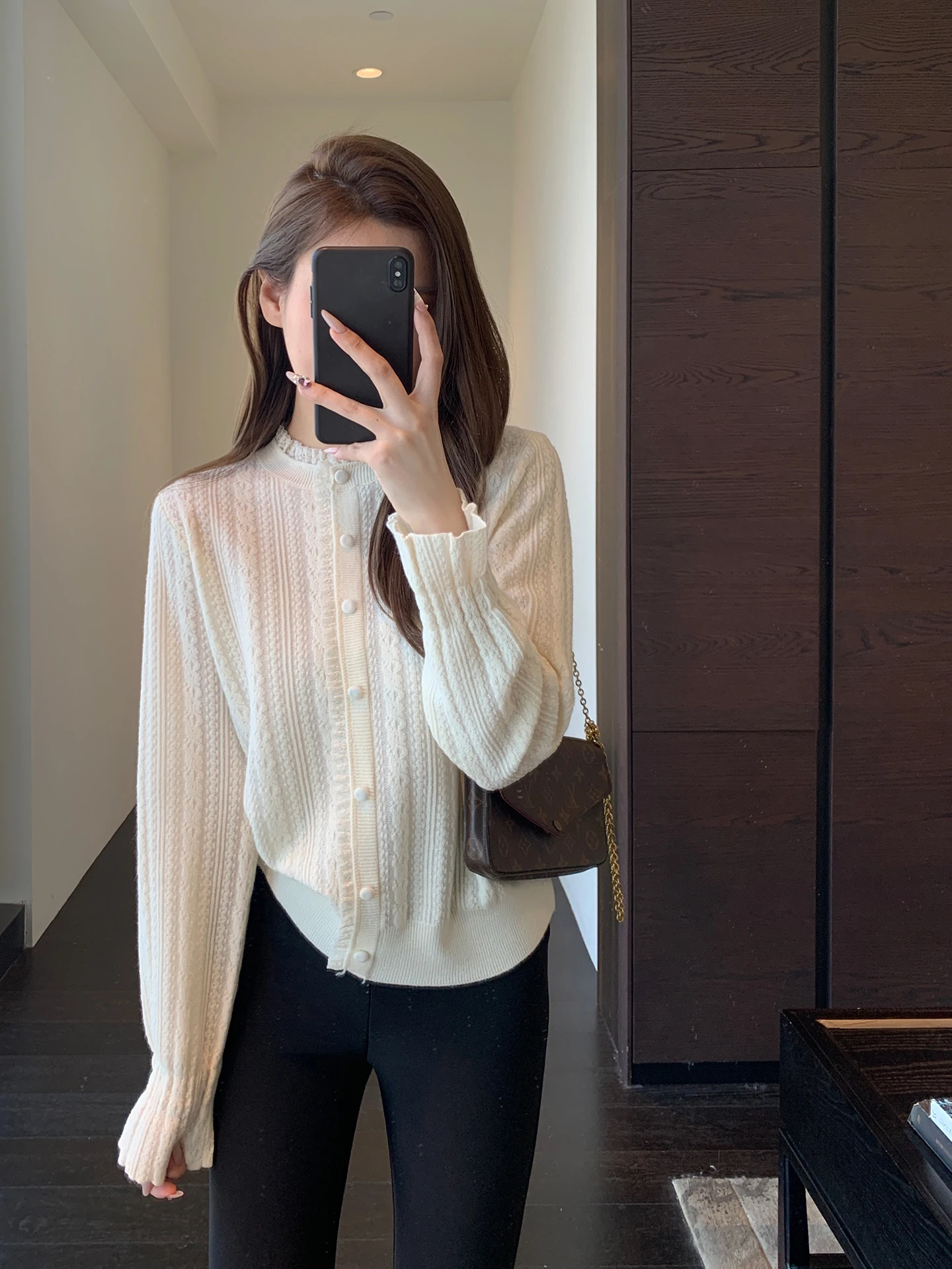 

Romantic Lace Knitted Sweater Women's Gentle Top Breathable Comfortable Long Sve round Ne Pullover Spring New Arrival