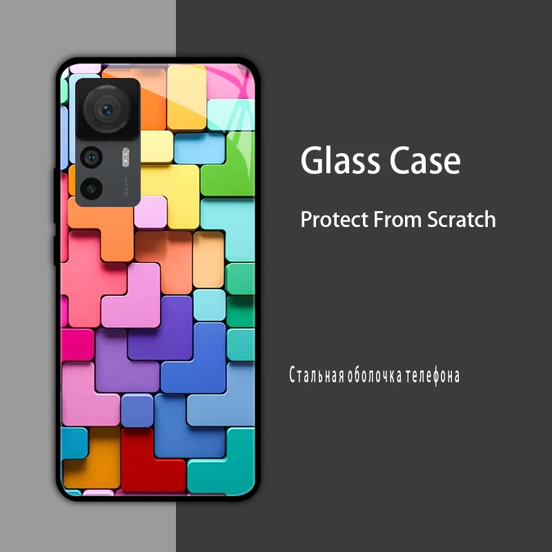 Tempered Glass Cases For Xiaomi 12T 12S 12X Case Hard Phone Back Cover for Xiaomi 11T 10T 12T Pro 11 12 Lite Protection Shells
