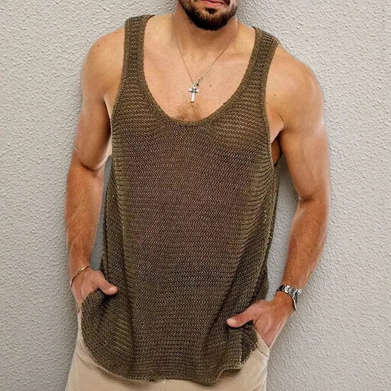 

Men’s Sleeveless Tank Top Summer Quick-dry Vest Oversized Basketball Sports Singlet Fitness Breathable Workout Tops