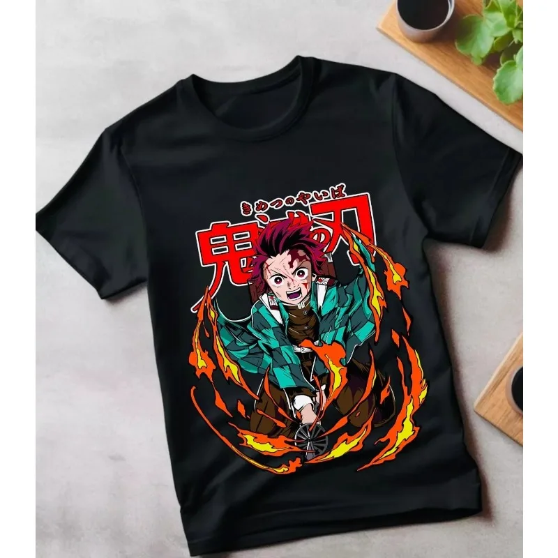 

Летняя мужская футболка Tanjiro Demon Slayer Kimetsu No Yaiba Horror Anime Nezuko рубашка всех размеров высокого качества CottonTee
