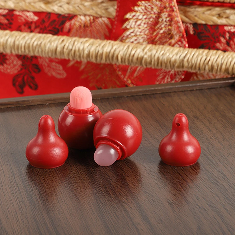 Mini Gourd-shaped Silicone/Nylon Lip Brushes Portable Lipstick & Lip Balm Applicator With Cap Perfect Smudge Tool