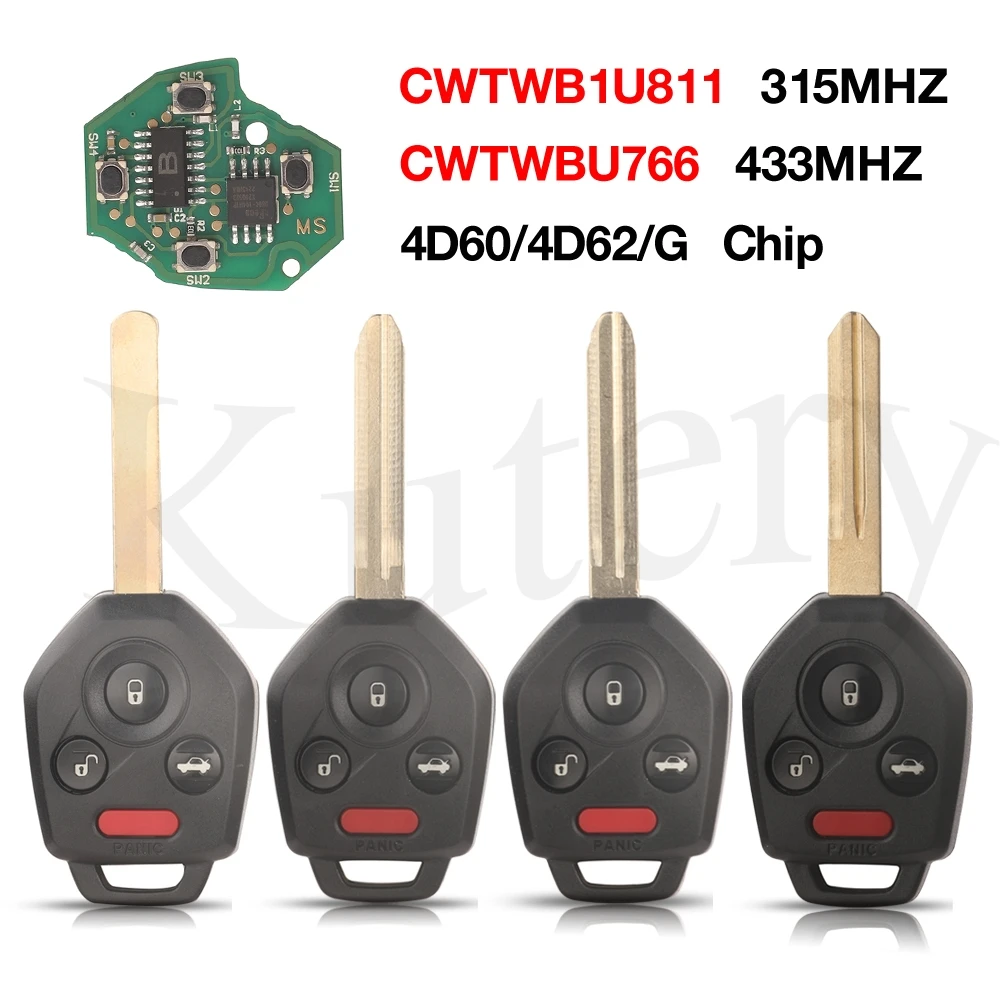 

jingyuqin Ecusells 4D60/4D62/G Chip CWTWB1U811/CWTWBU766 4 Button Remote Key For Subaru Outback Legacy Forester Impreza Tribeca