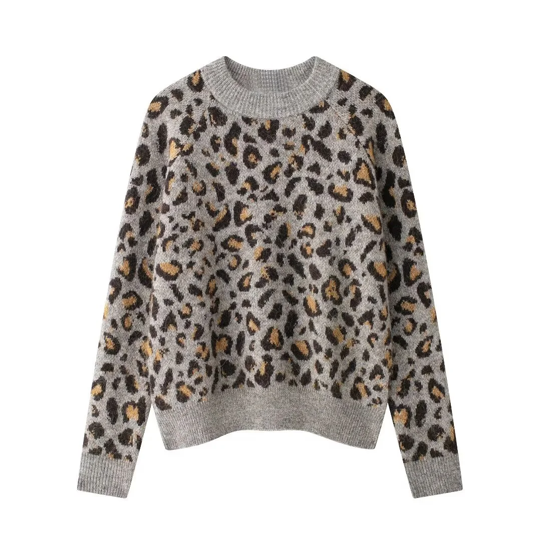 ZA-Pull à col rond pour femme, sweat à capuche court, motif animal, Maillard, CommConsulStyle, automne, hiver, nouveau, 2024