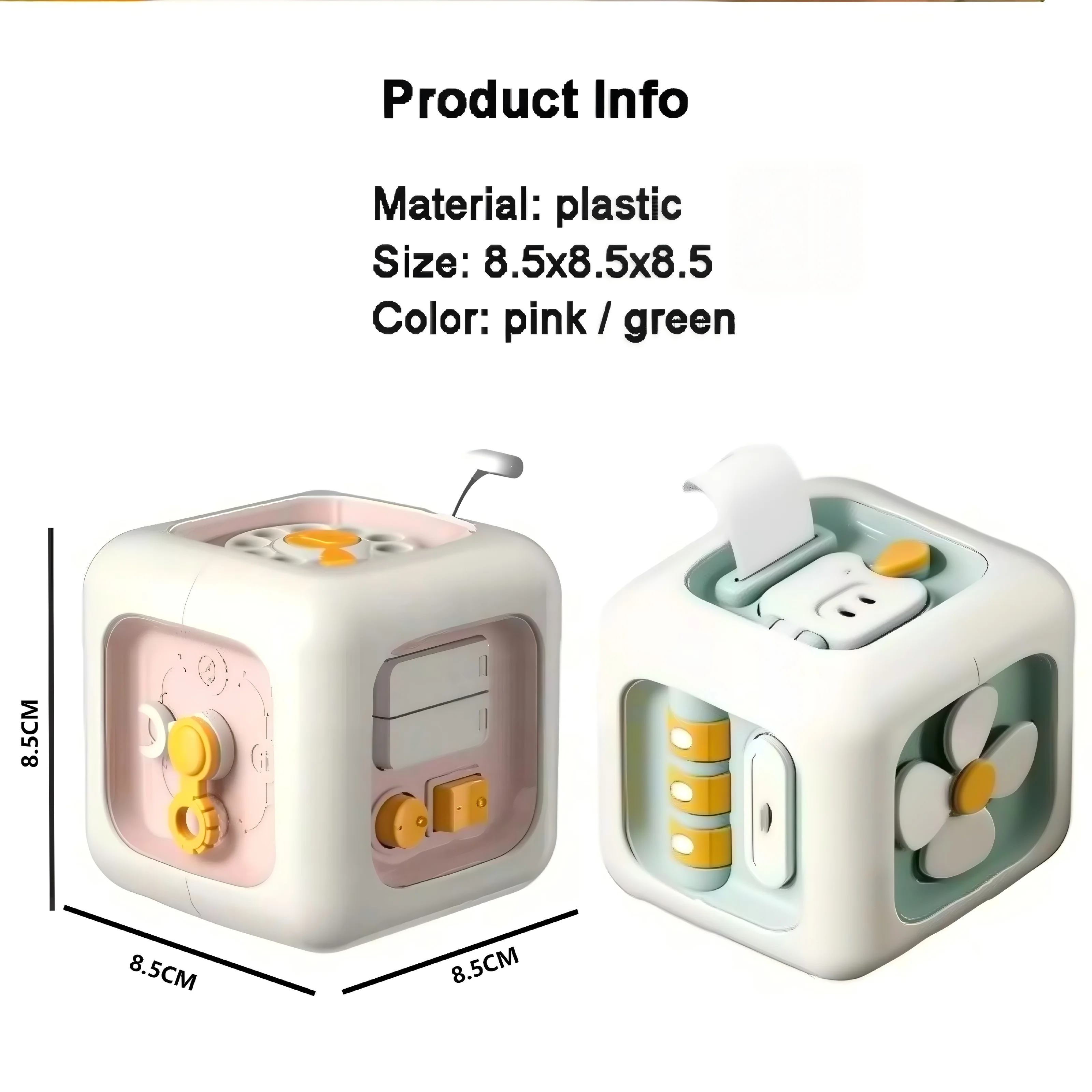 6 in 1 Montessori Educational Toys Sensory Busy Board Baby Practice Skills Drawer Cube Fidget Educational Toys