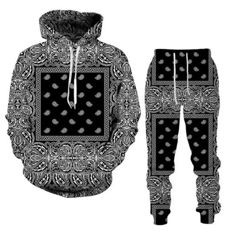 

New Men/Womens Bandana Funny 3D Print Fashion Tracksuits Crewneck Couple hoodie Joggers Pants + Hoodies