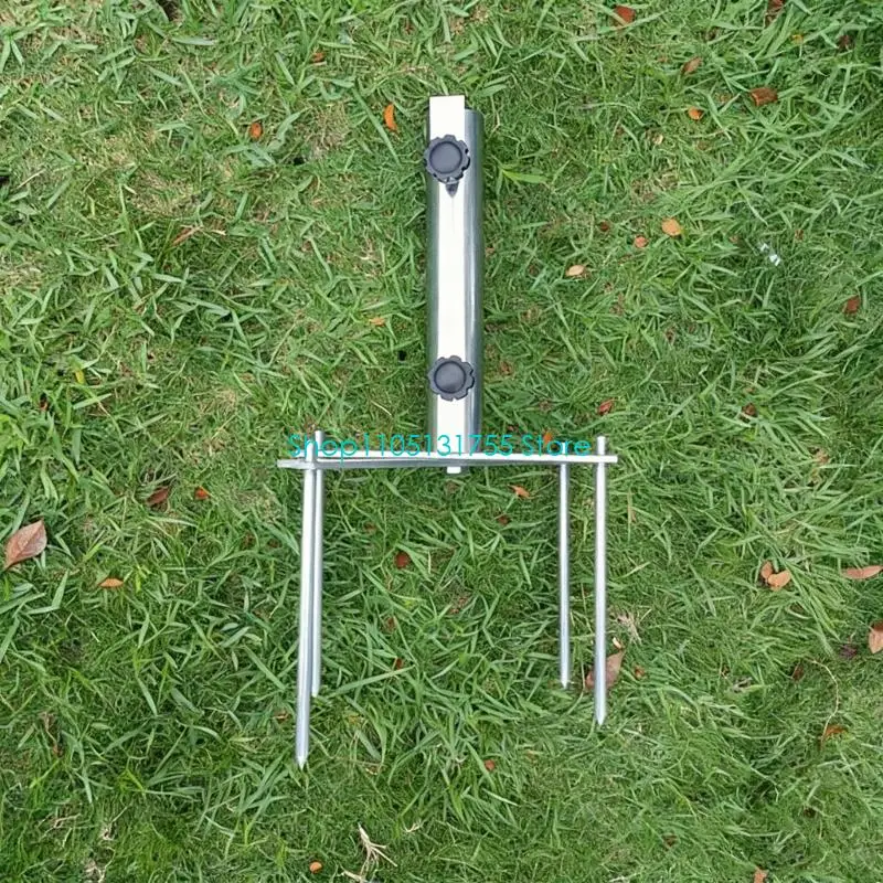 K0EF Daubed Coated Steel Shade Stand With 4 Attachments For Secure Positioning On Grass face Beach Yard