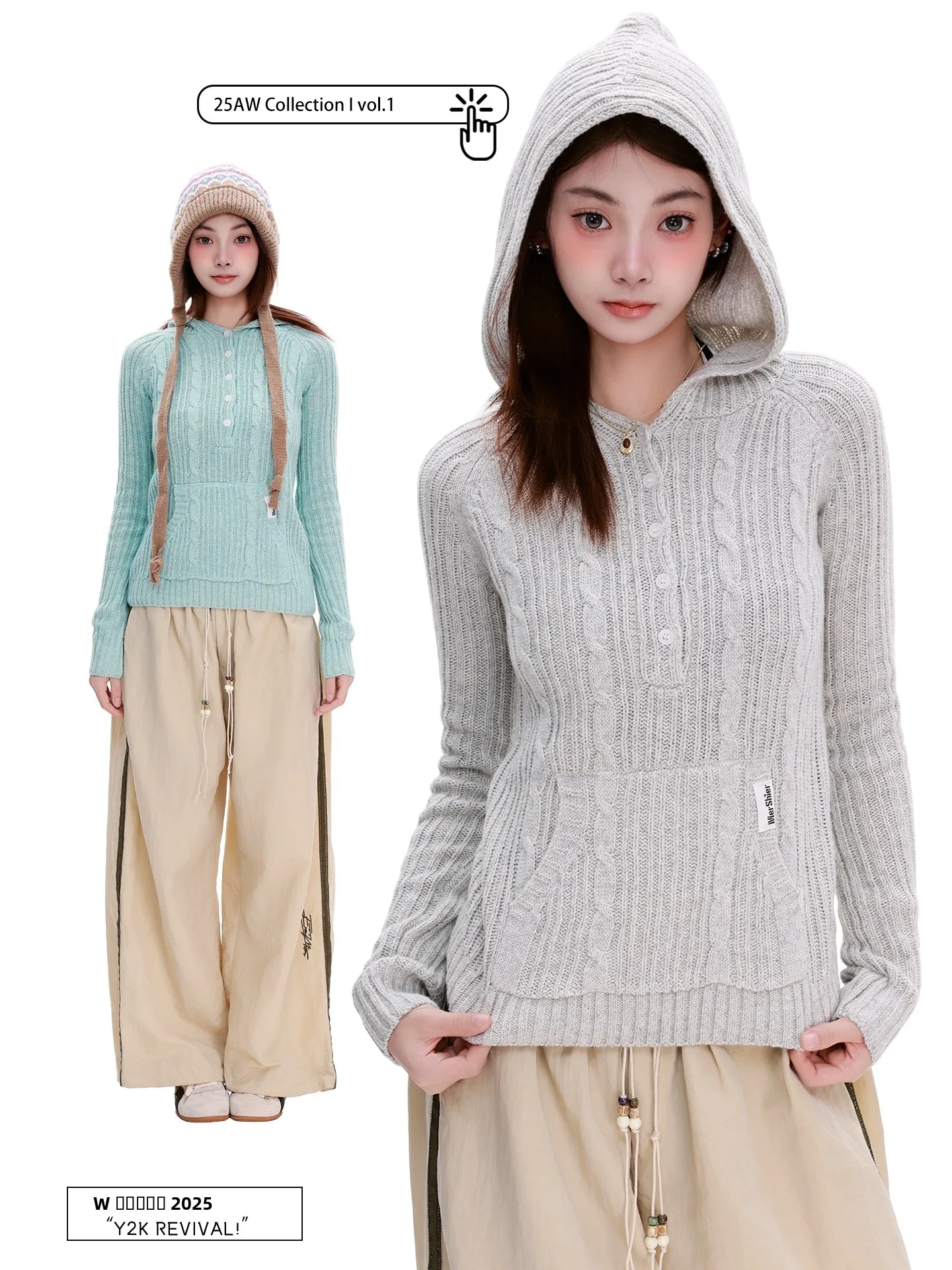 

Loose Women's Knitted Hat Sweater Commute Sle American Streetwear Texture PBB ort Coat Casual Faion Polyester Acrylic