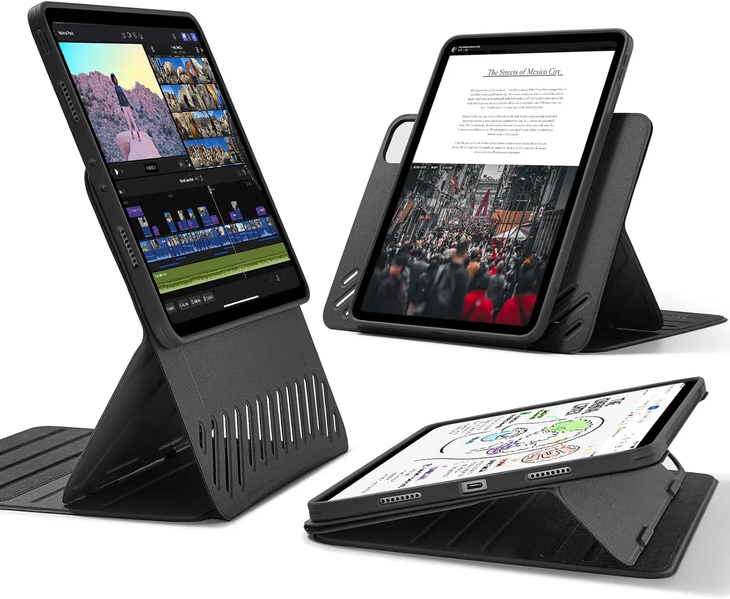 

iPad Pro 12.9 Case with Magnetic Cover, Adjustable Stand, 9 Viewing Angles for 2022/2021 Models